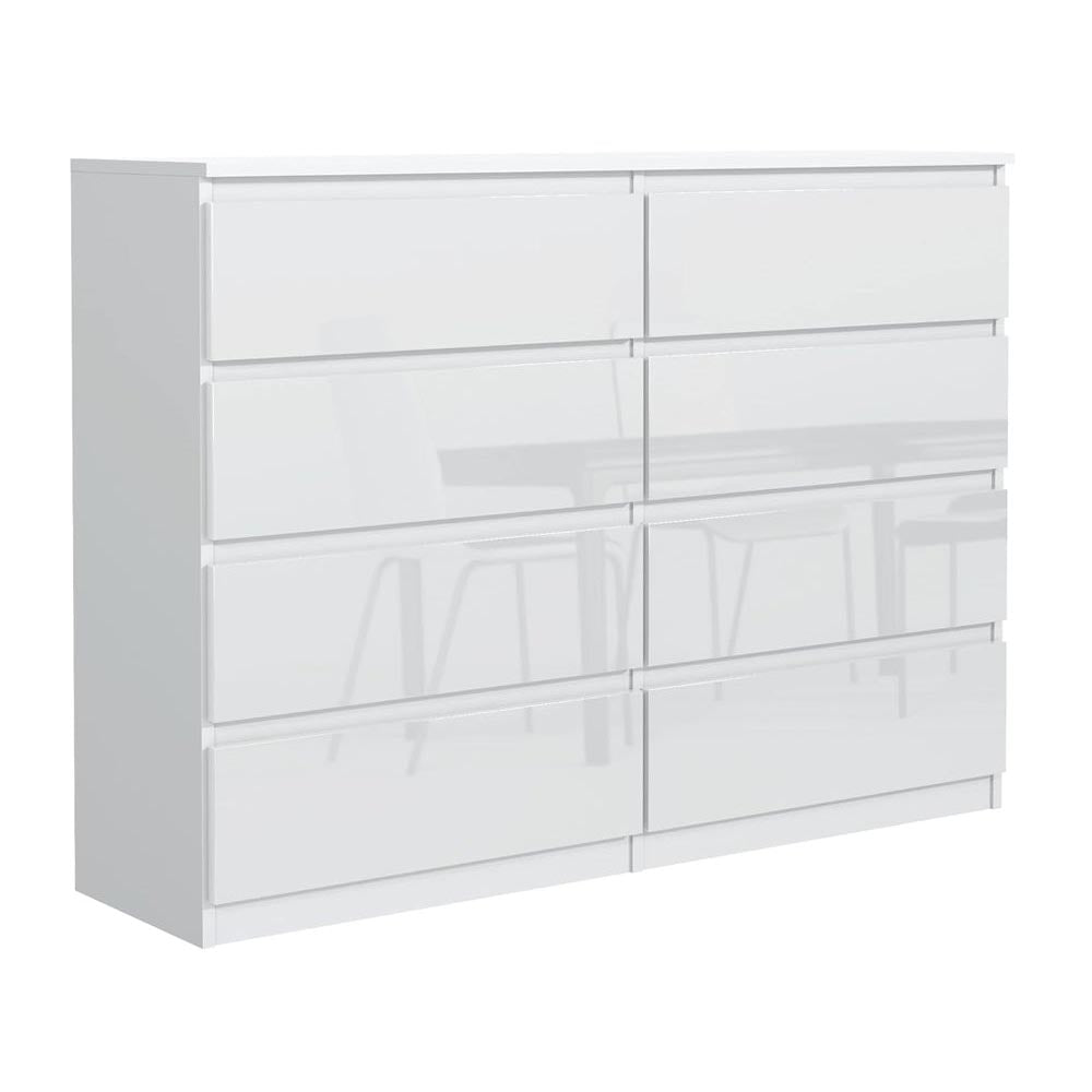 8drawer tallboy chest white