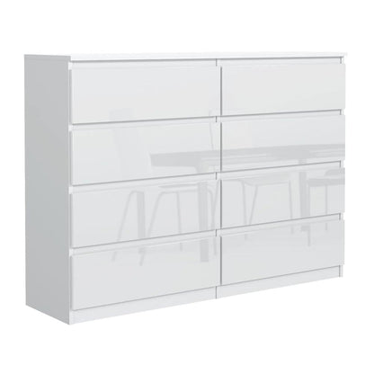 8drawer tallboy chest white