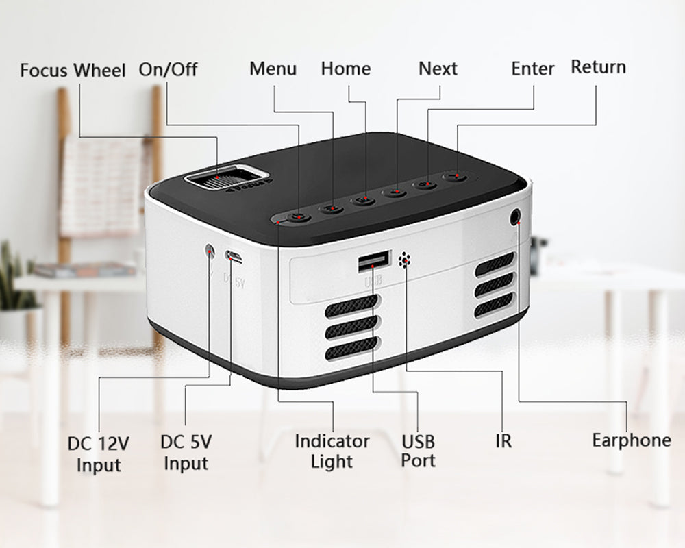 Portable HD 1080P Projector with WiFi