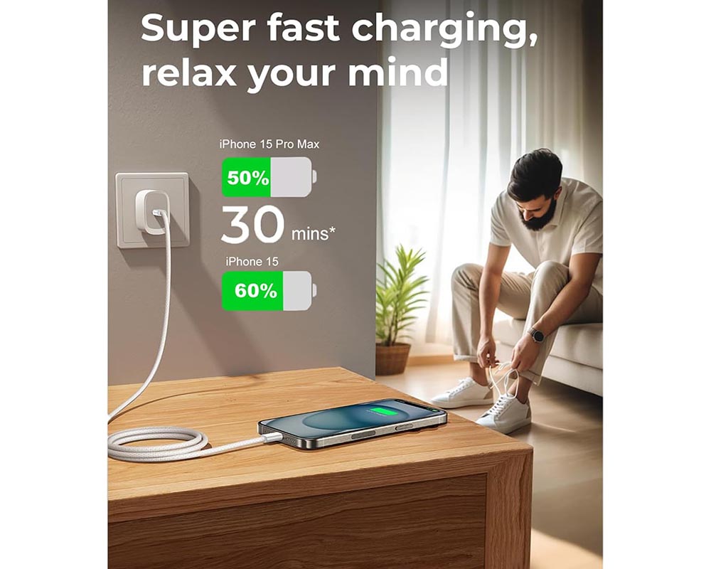 Samsung Wall Charger 20W – Super Fast USB-C Charger with 2m Cable