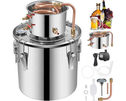 Alcohol Distiller Still Water Wine Spirits Brew Home 38L