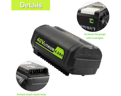 Ryobi 40V Battery 4Ah Battery Replacement Compatible
