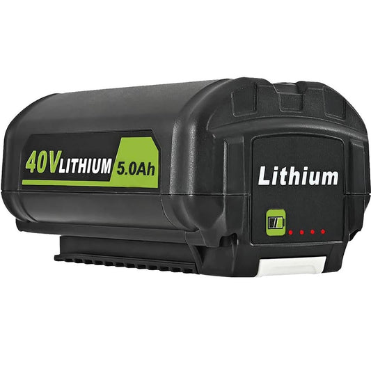 Ryobi 40V 5Ah battery front view