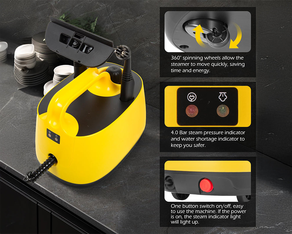 steam cleaner with floor brush