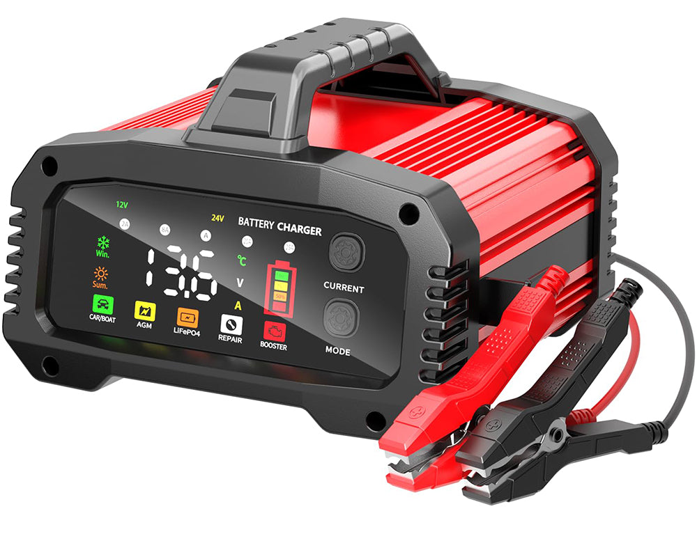 car battery charger red black