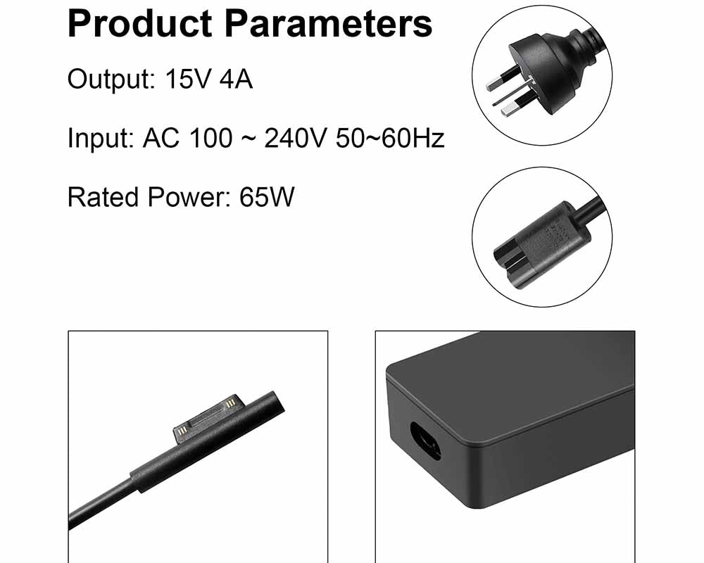 Replacement Charger for Microsoft Surface Pro X/7/6/5/4/3 65W