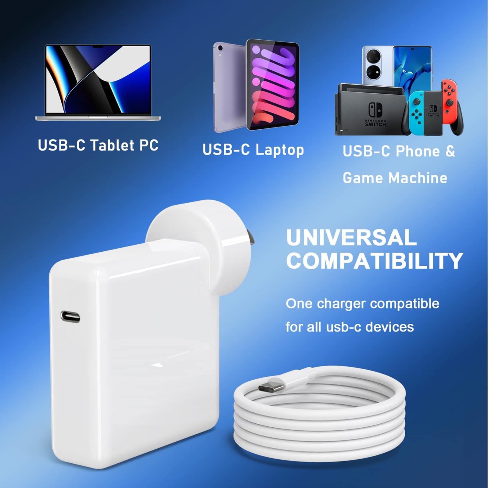 USB C charger with cable