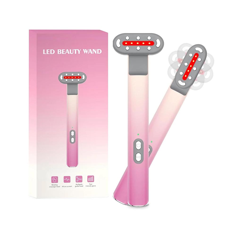LED Face Wand Light Device with Facial Massager