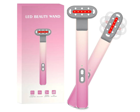 LED Face Wand Light Device with Facial Massager