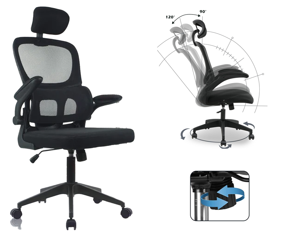 Office Chair Back Office Chair - Black