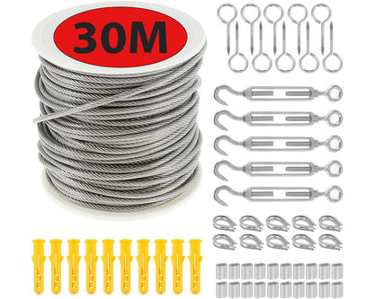 30M Stainless Steel Wire Rope Kit