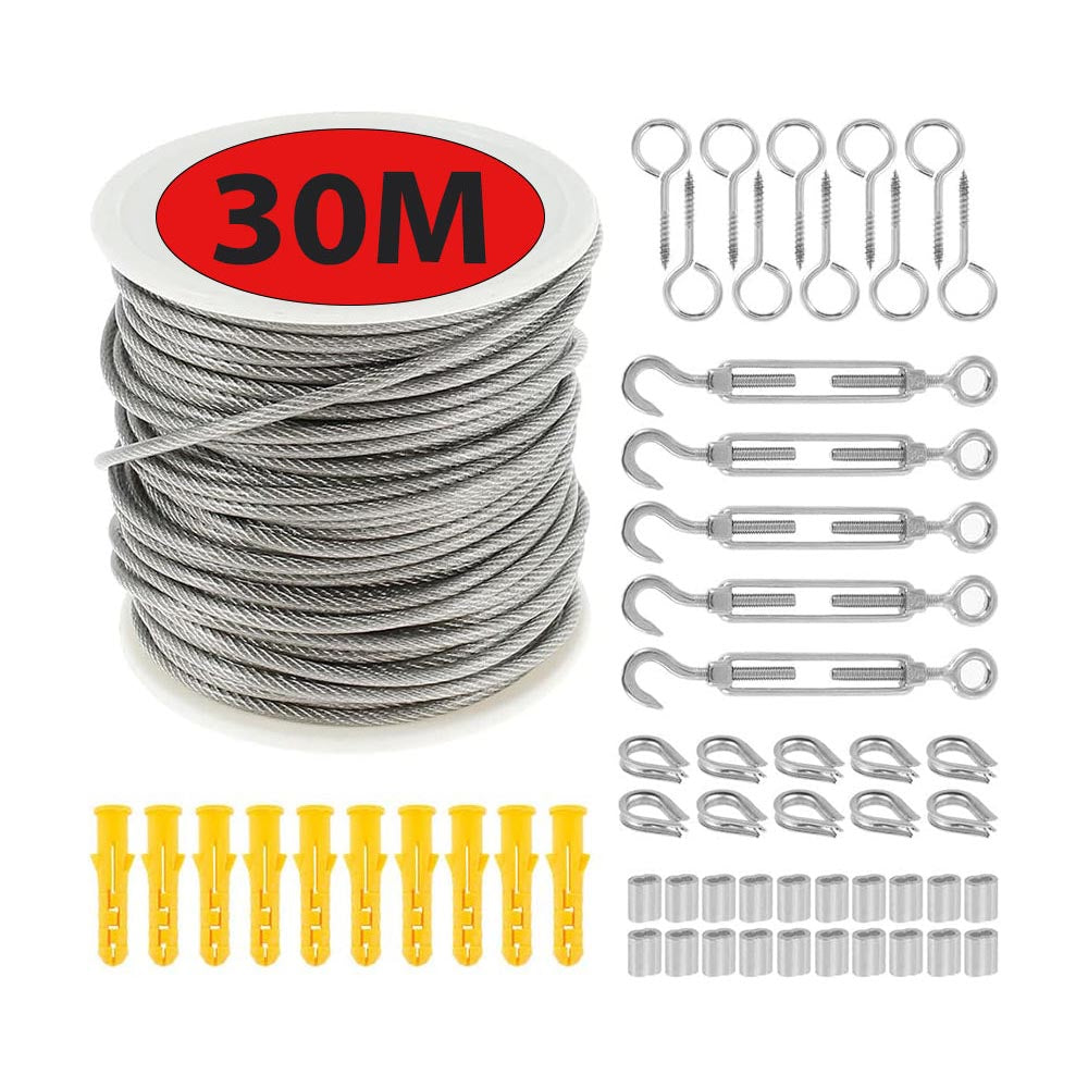 30M Stainless Steel Wire Rope Kit