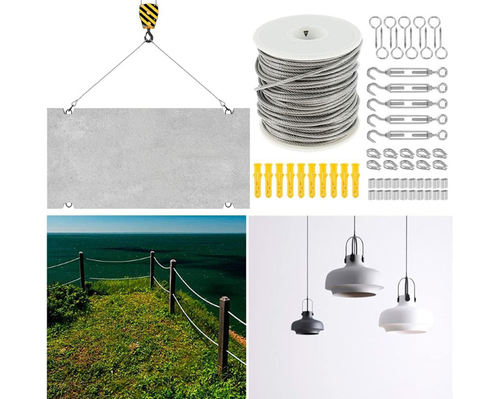 Steel Wire Rope Cable Kit 30M