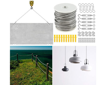 Steel Wire Rope Cable Kit 30M