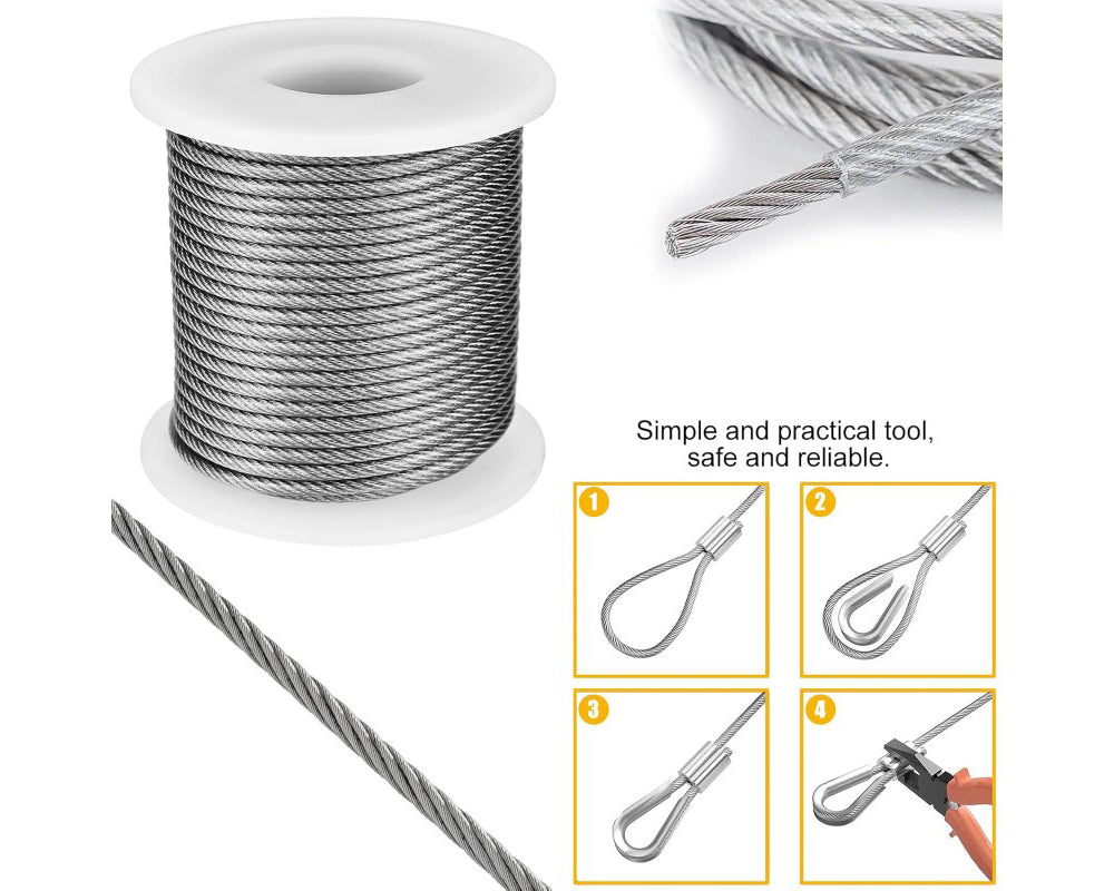 Steel Wire Rope Cable Kit 30M