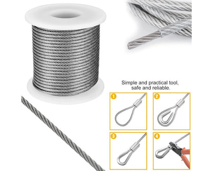 Steel Wire Rope Cable Kit 30M