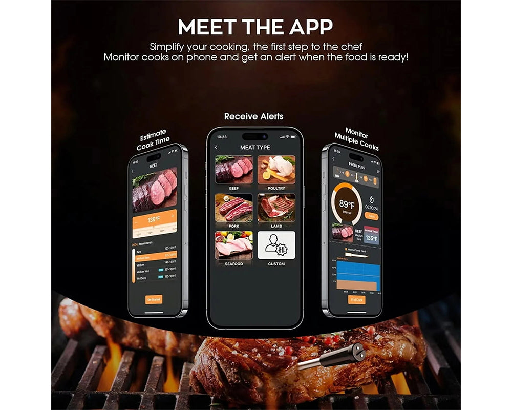 Stainless steel meat thermometer probe