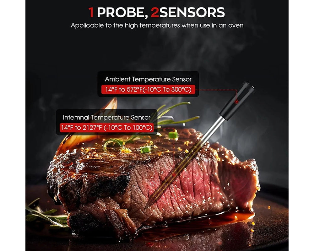 Cordless barbecue thermometer