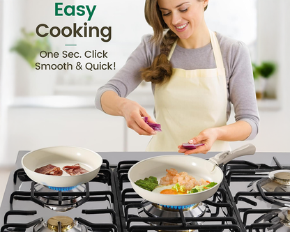Cookware set with detachable handles