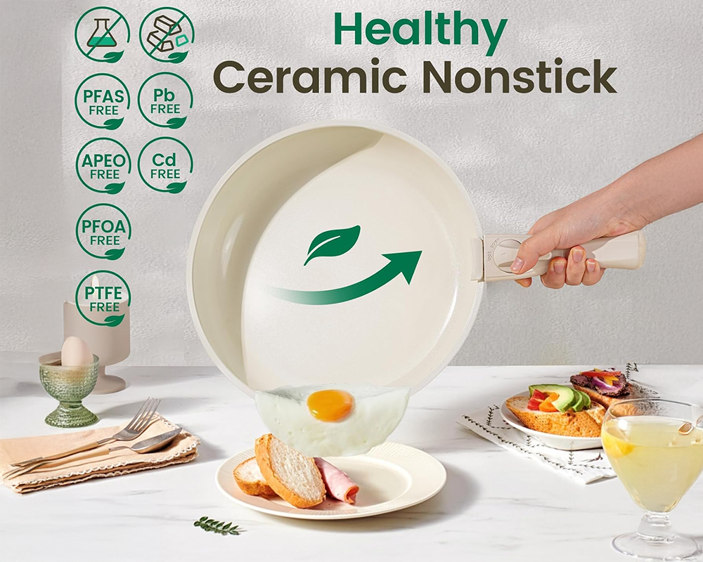 Cookware set cream white