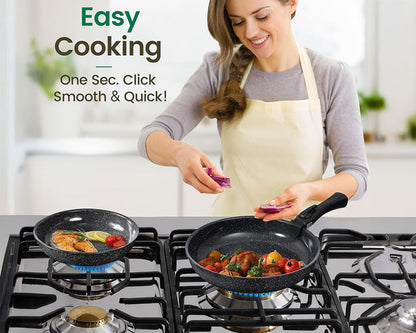 Cookware set with detachable handles
