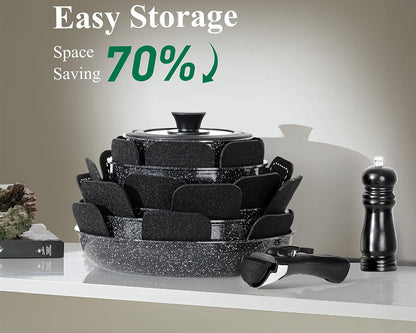 Space saving cookware set