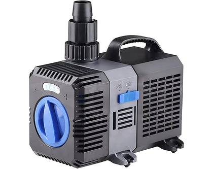 Black and blue pond pump
