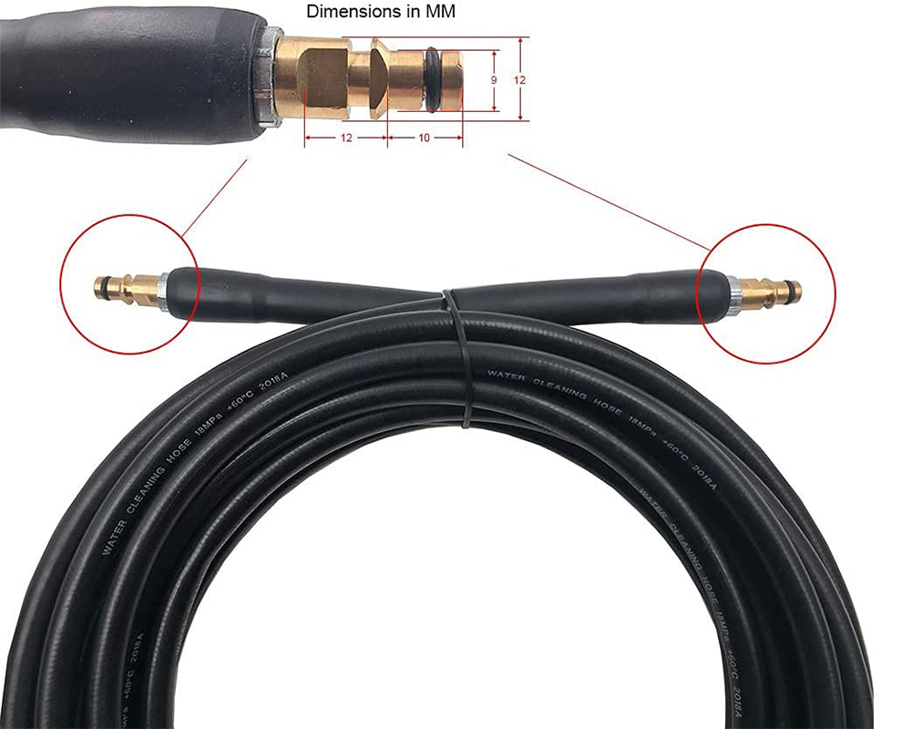 Flexible pressure washer hose
