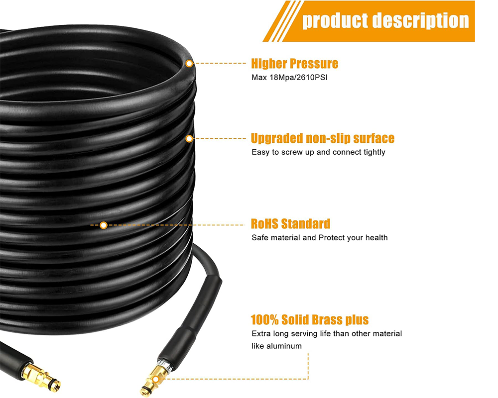 Durable rubber pressure hose