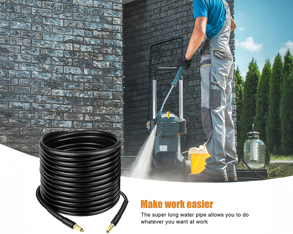Pressure washer hose with brass fittings