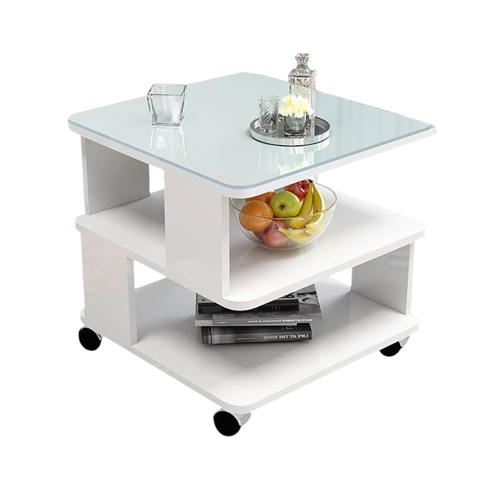 Coffee Table Side Table with Wheels