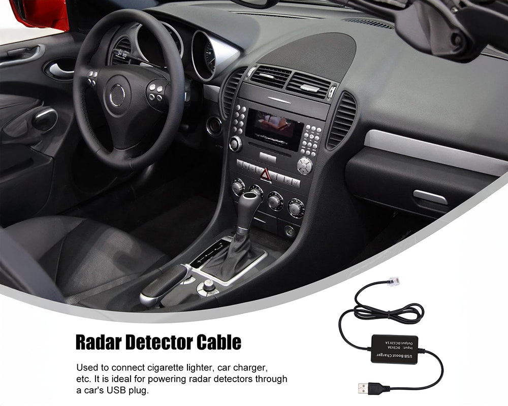 USB Radar Power Cable for Escort, Beltronic, V1 & Uniden Radar Detectors