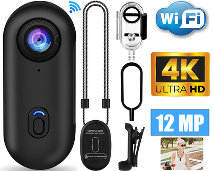 Sports Action Camera 4K Ultra-Compact Thumb Cam with Mounts for Outdoor, Vlogging & Adventure