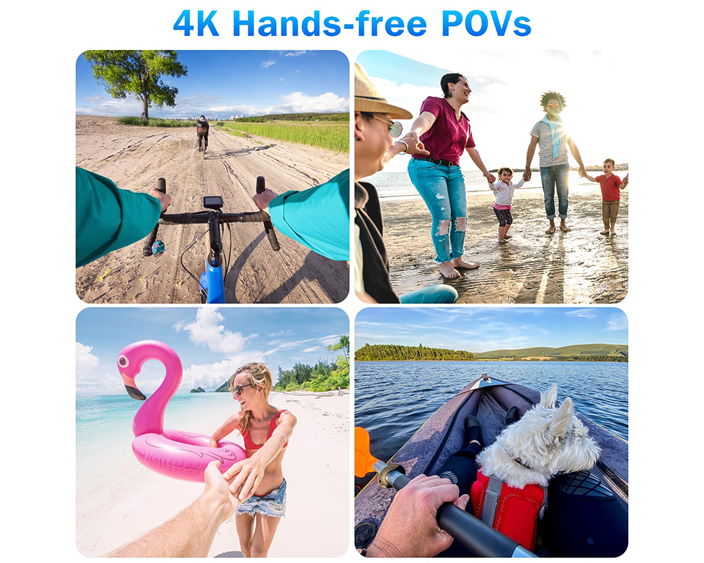 Sports Action Camera 4K Ultra-Compact Thumb Cam with Mounts for Outdoor, Vlogging & Adventure