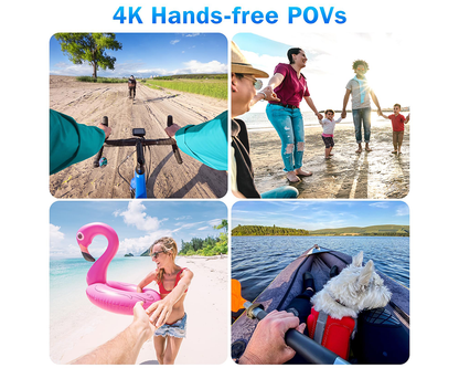 Sports Action Camera 4K Ultra-Compact Thumb Cam with Mounts for Outdoor, Vlogging & Adventure