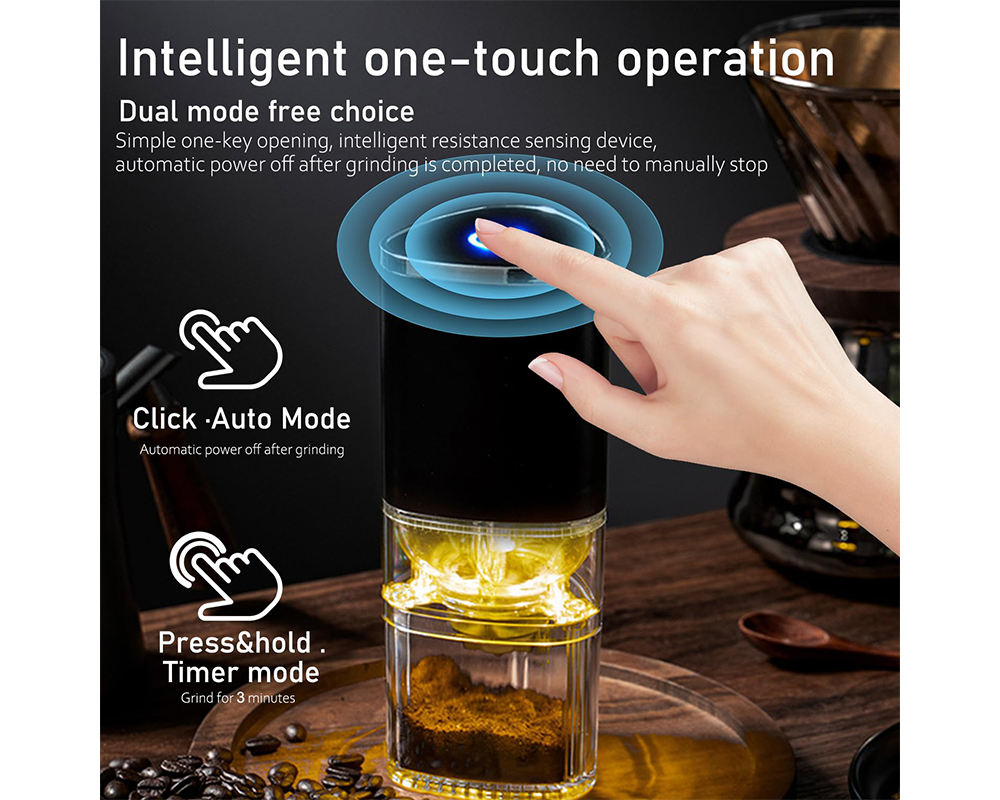 Compact coffee grinder black