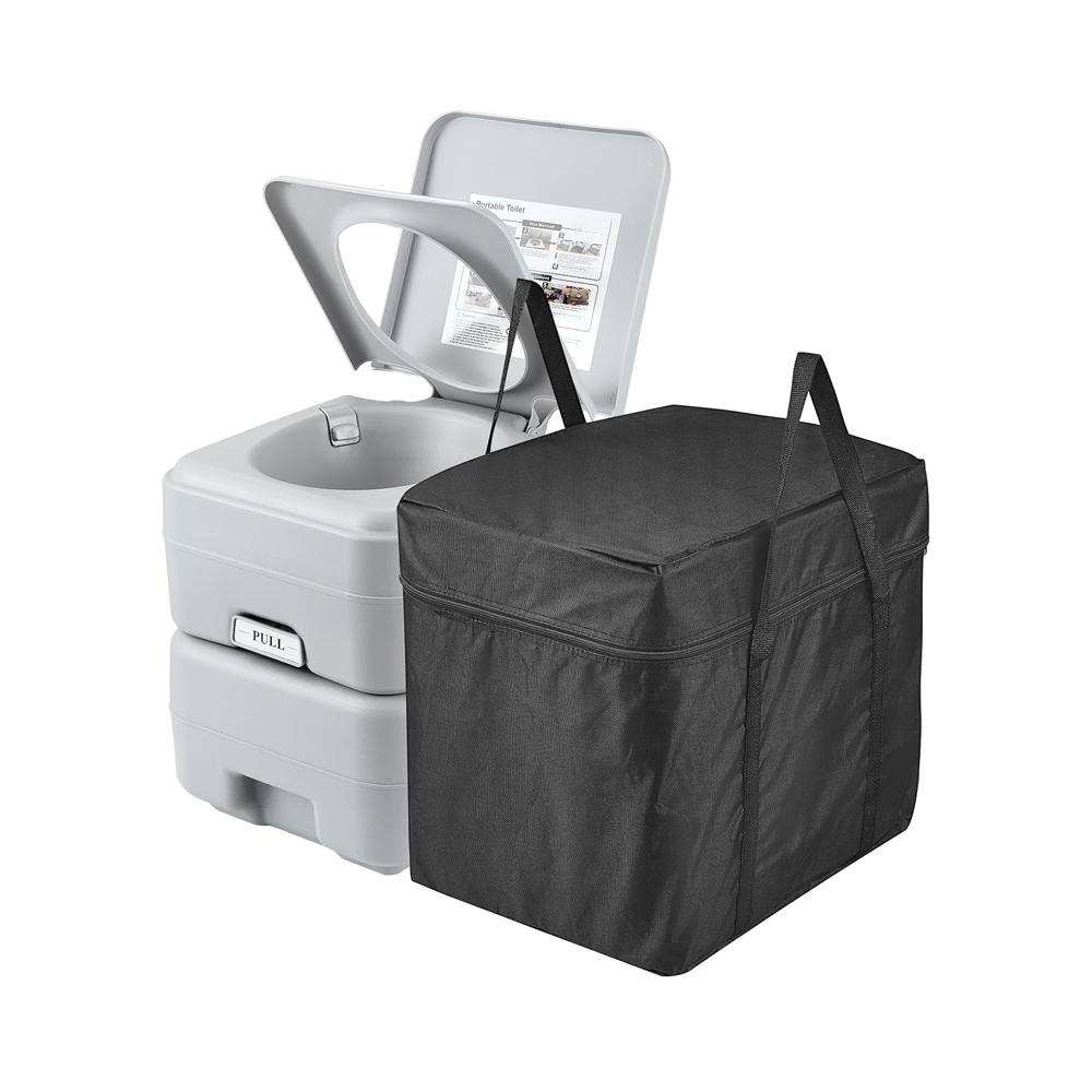 Portable camping toilet closed