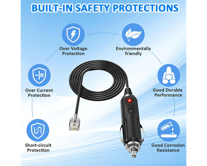 2M RJ11 Power Cable Cord for Uniden Escort Beltronics Valentine V1 Radar