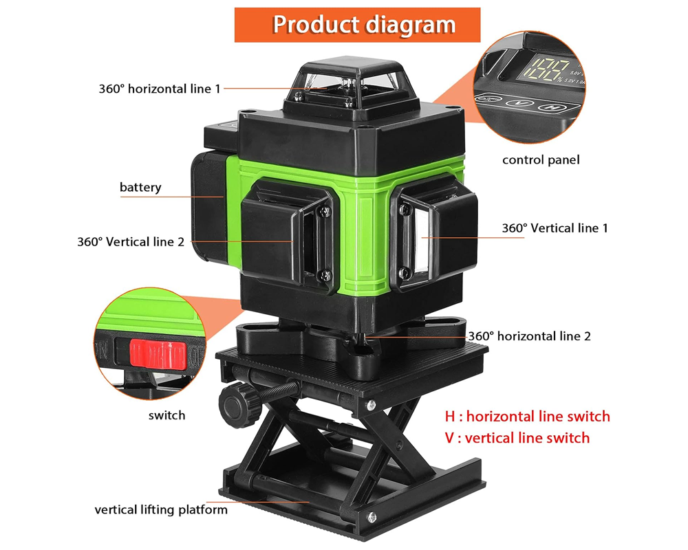 Green Cross Line Laser Level  with Tripod Self Leveling