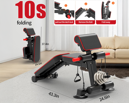 Weight bench backrest adjustment