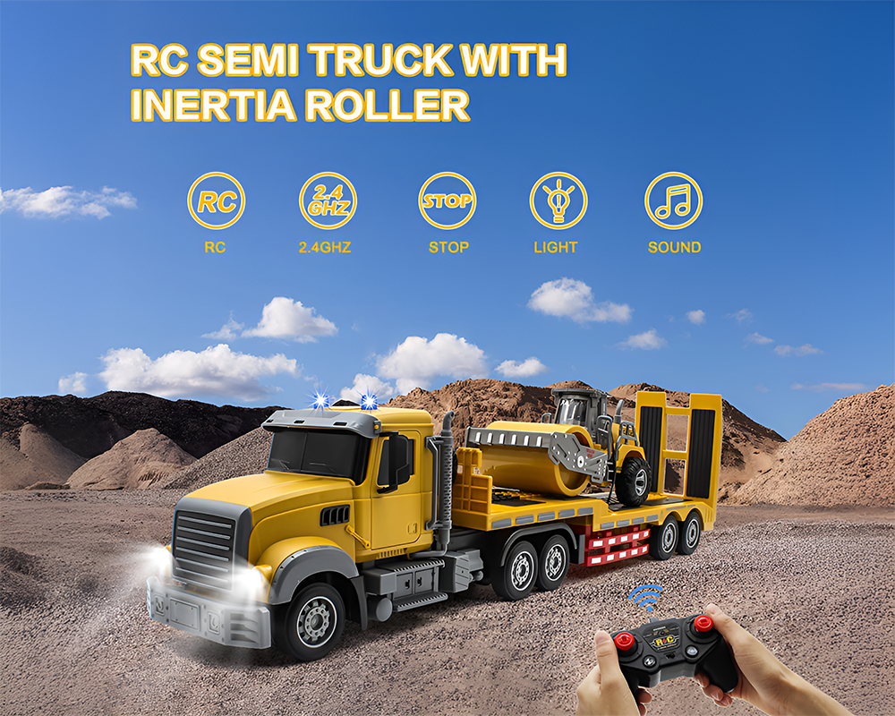 RC Truck with Trailer – Remote Control RC Truck Construction Toy