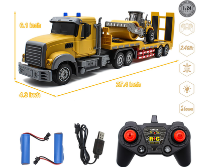 RC Truck with Trailer – Remote Control RC Truck Construction Toy
