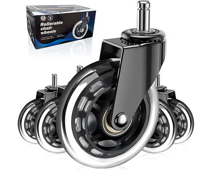 Office chair wheel installation