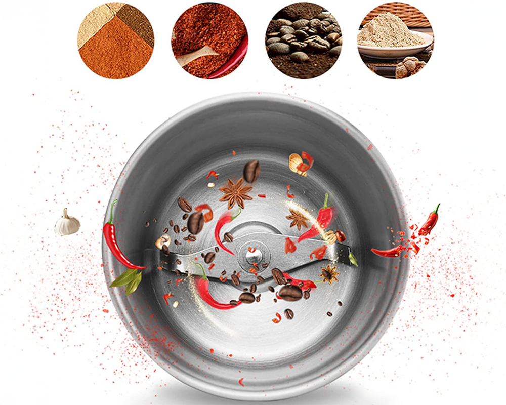 compact coffee grinder on kitchen counter