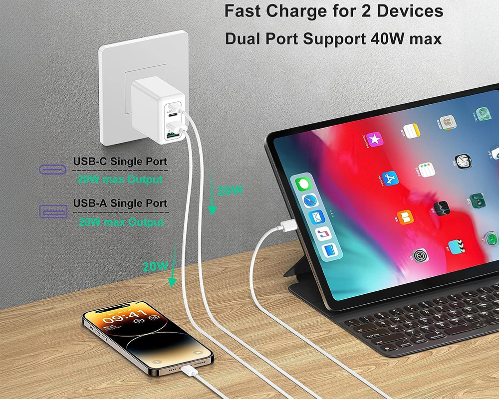 USB C and USB A ports