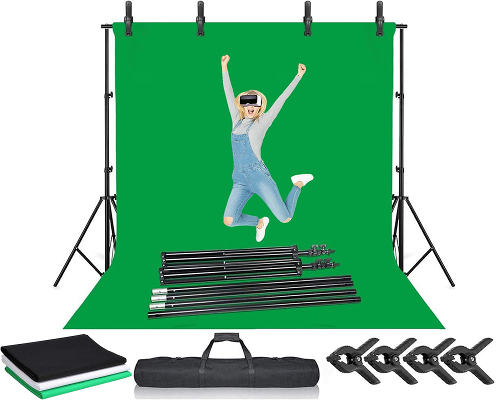 Photography Background Stand with 3 Backdrops Kit 3m
