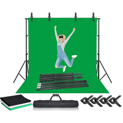 Photography Background Stand with 3 Backdrops Kit 3m