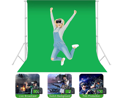 Photography Background Stand with 3 Backdrops Kit 3m