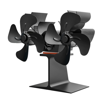 Heat powered stove fan black