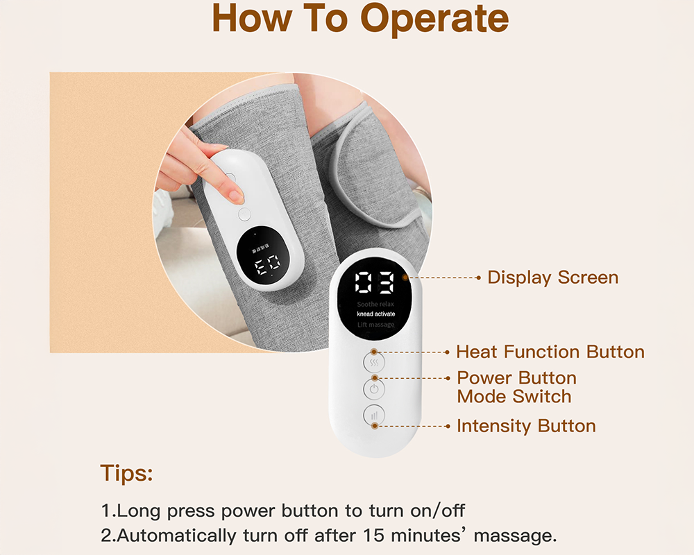 Leg Massager Calf Air Compression Heated Massage